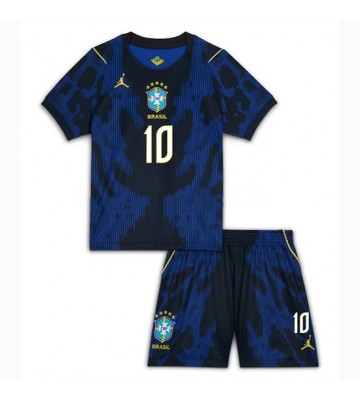 Brasilien Vinicius Junior #10 Udebanetrøje Børn VM 2026 Kortærmet (+ Korte bukser)